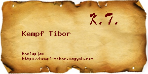 Kempf Tibor névjegykártya